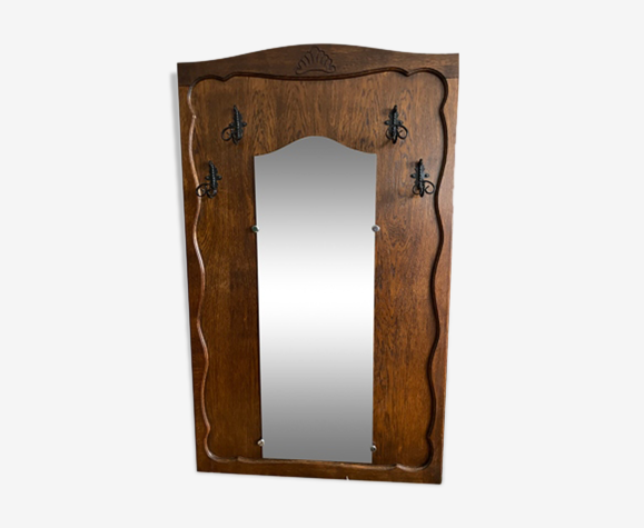 Porte manteau mural miroir vestiaire vintage