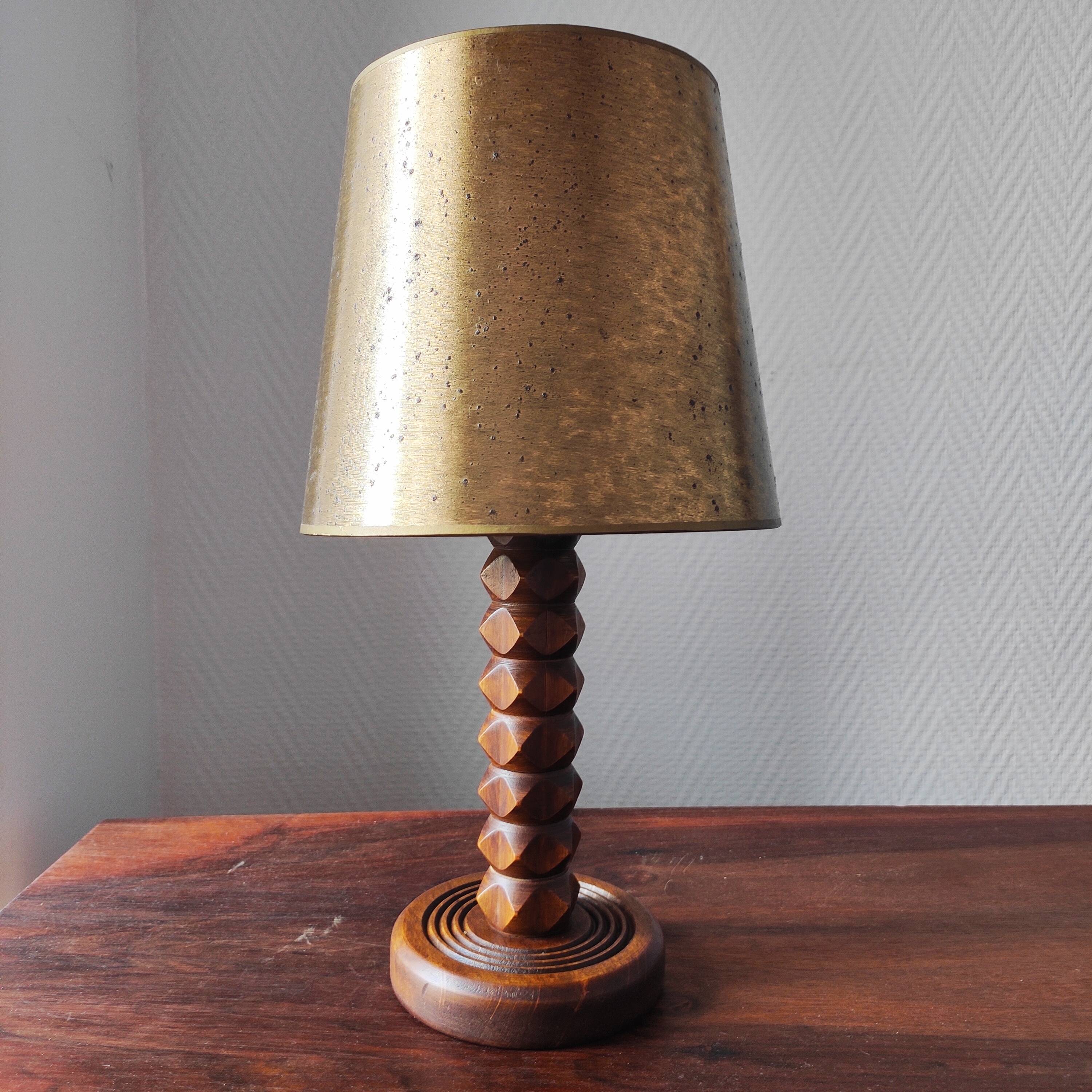 Vintage wooden lamp 1950/60 brutalist design