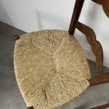 Pair of rustic oak straw chairs