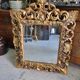 Miroir en bois dore a coquille