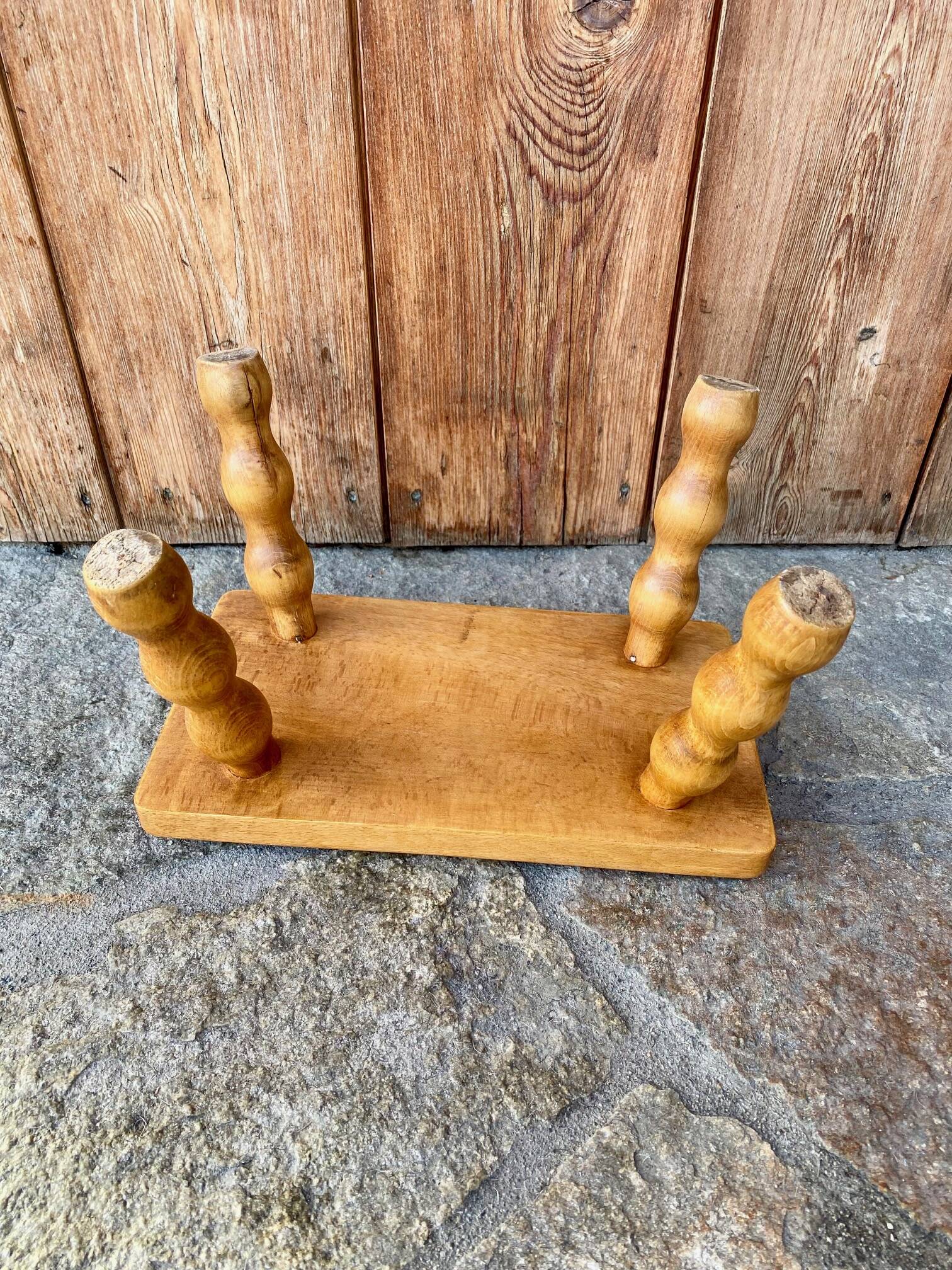 Vintage turned wooden foot stool/step stool
