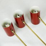 Cylindrical wall lights in Austrian red brass from the mid-century by J.T. Kalmar.