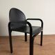 Knoll Orsay set – table & 4 chairs – black lacquered steel & faux leather