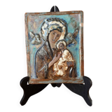 Bas relief of the Virgin and Child signed Luis Perez Calvo known as Pauli