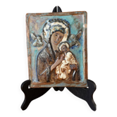 Bas relief la vierge et l’enfant signé Luis Perez calvo dit Pauli