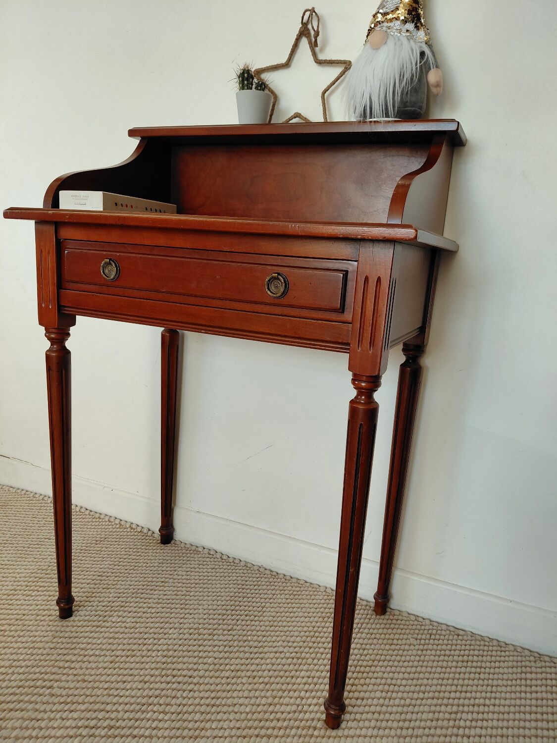 Small vintage desk/console in wood - Louis XVI style - 1 drawer