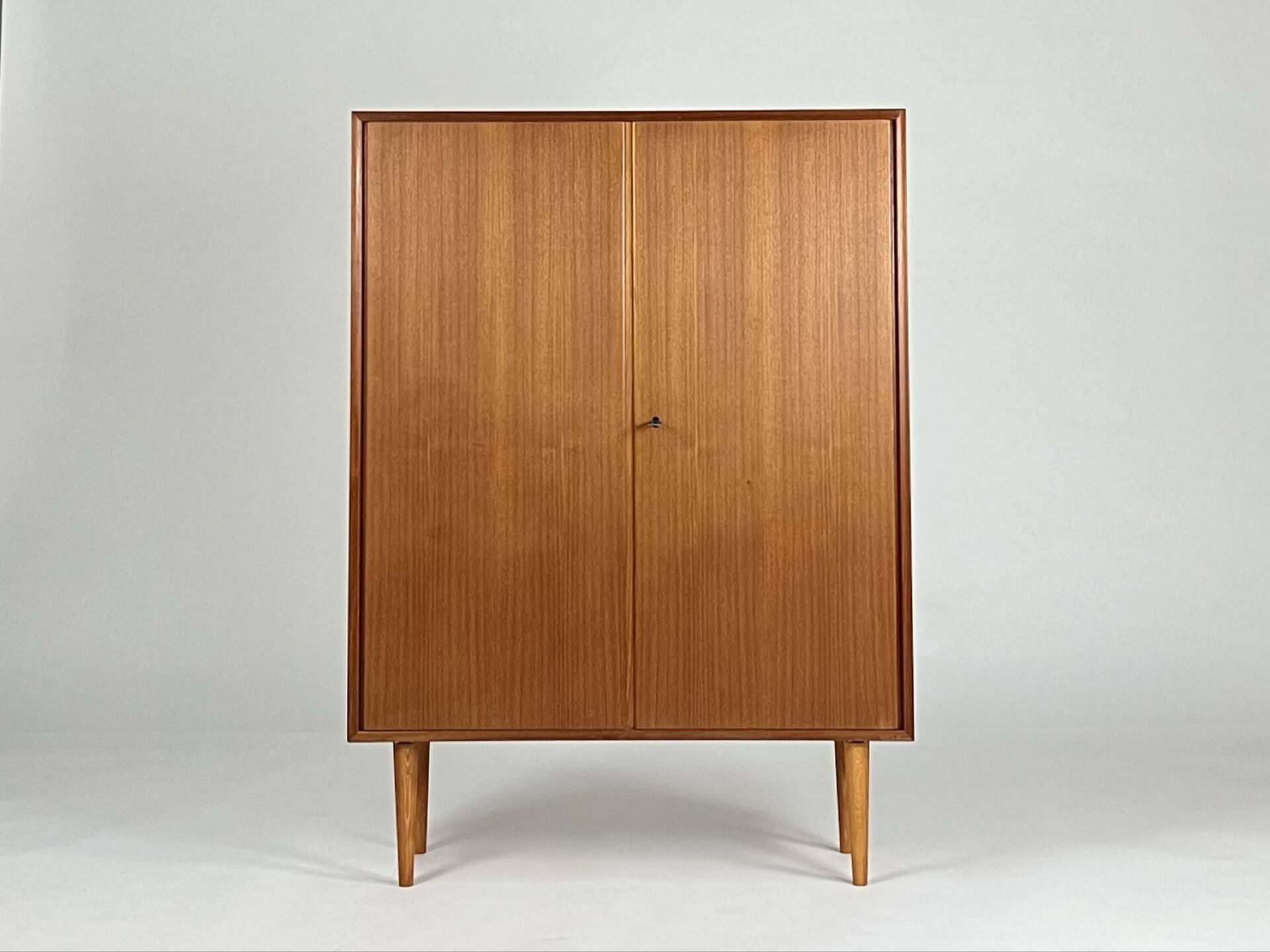 Vintage teak wardrobe highboard closet by H. Riestenpatt 1960s