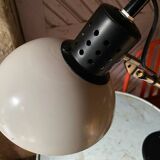 Aluminor desk lamp in white and black lacquered metal, 1960.