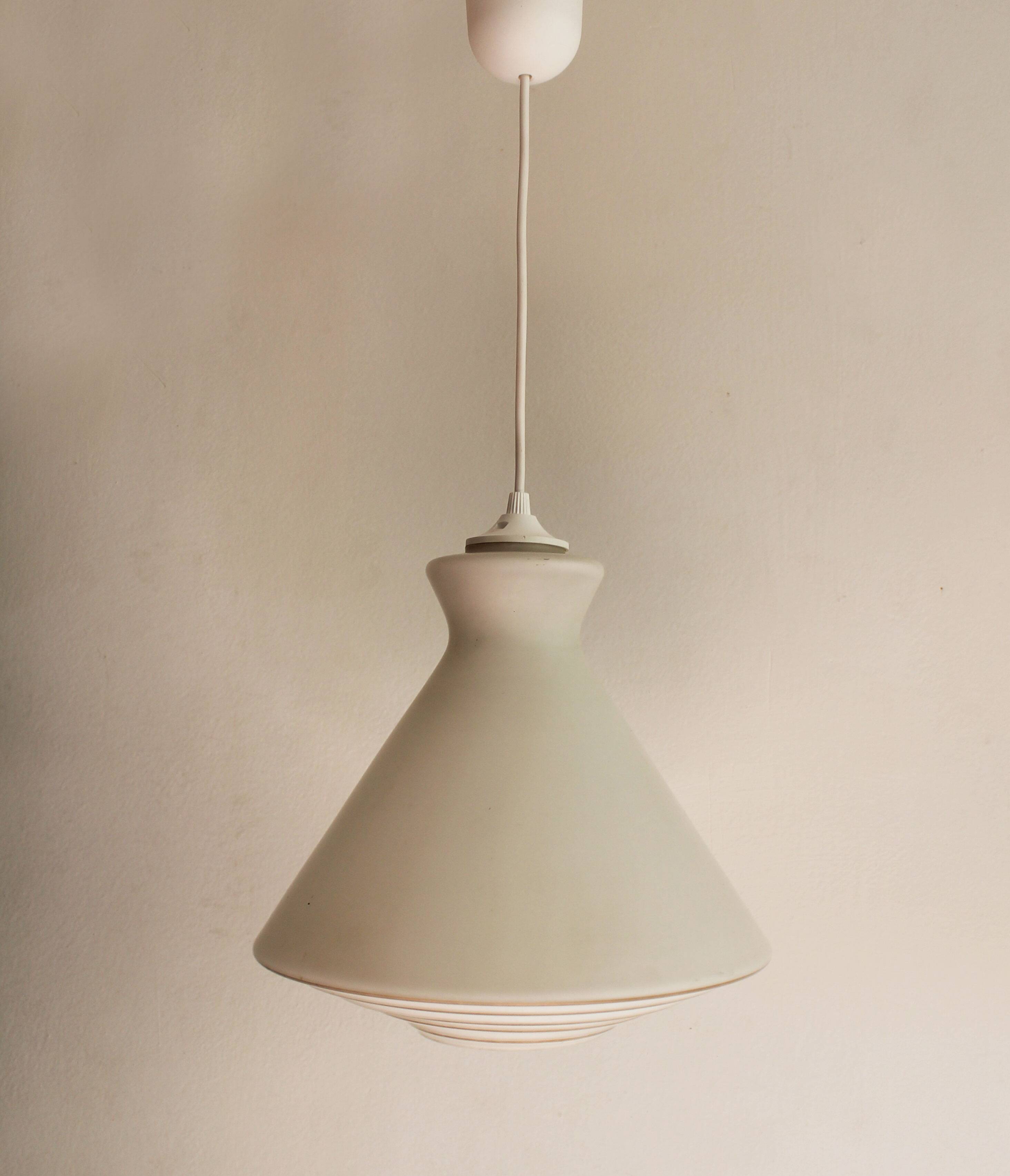 1960s Milk Glass Pendant Light