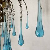 Murano glass waterfall chandelier with tassels and water drops