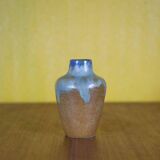 Vase signé Lebret Alfred, petit vase grès de Puisaye, grès flammé, collection, 30's