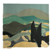 Roger muhl, paysage grassois. lithographie originale signée au crayon