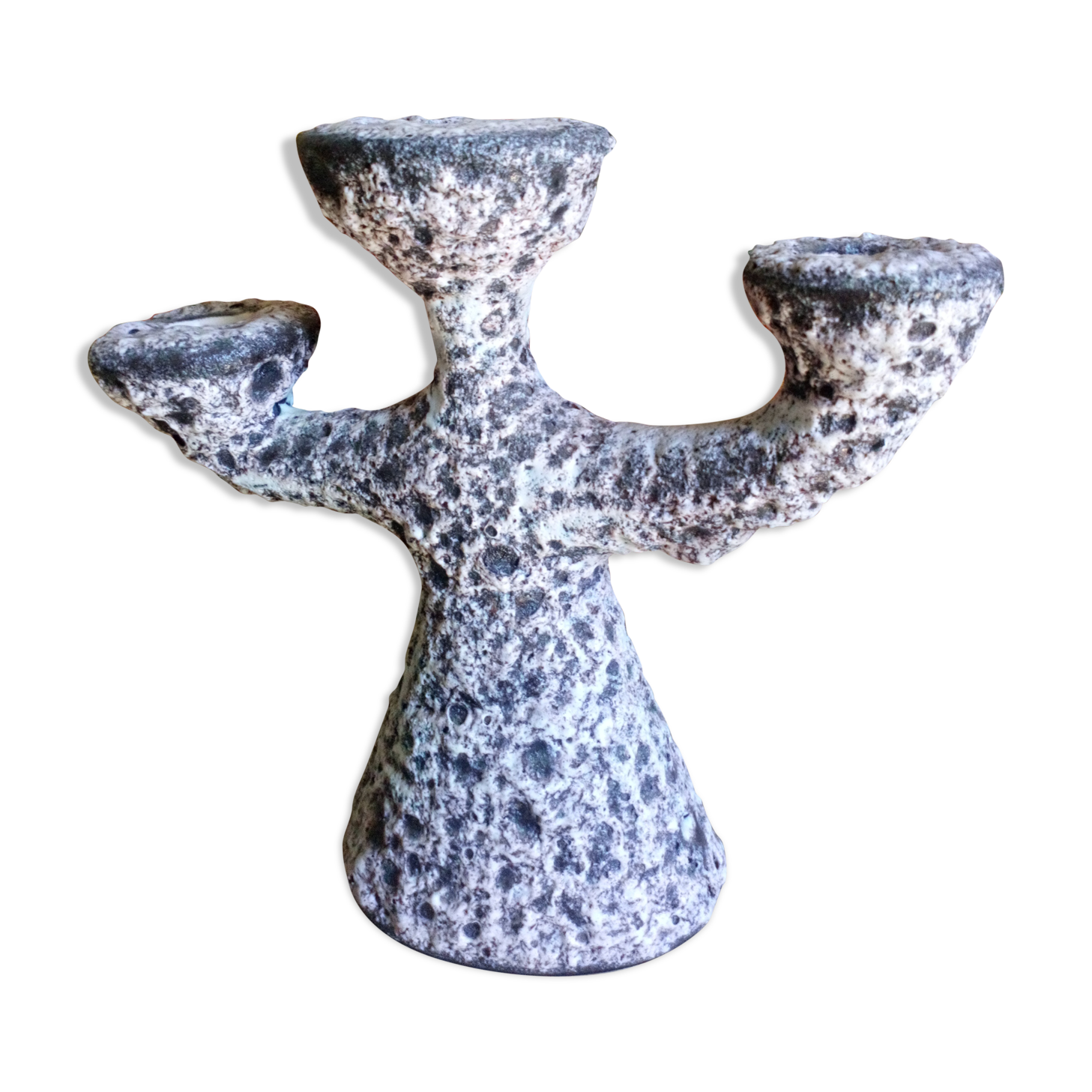 Ceramic scum three-branched lava candlestick