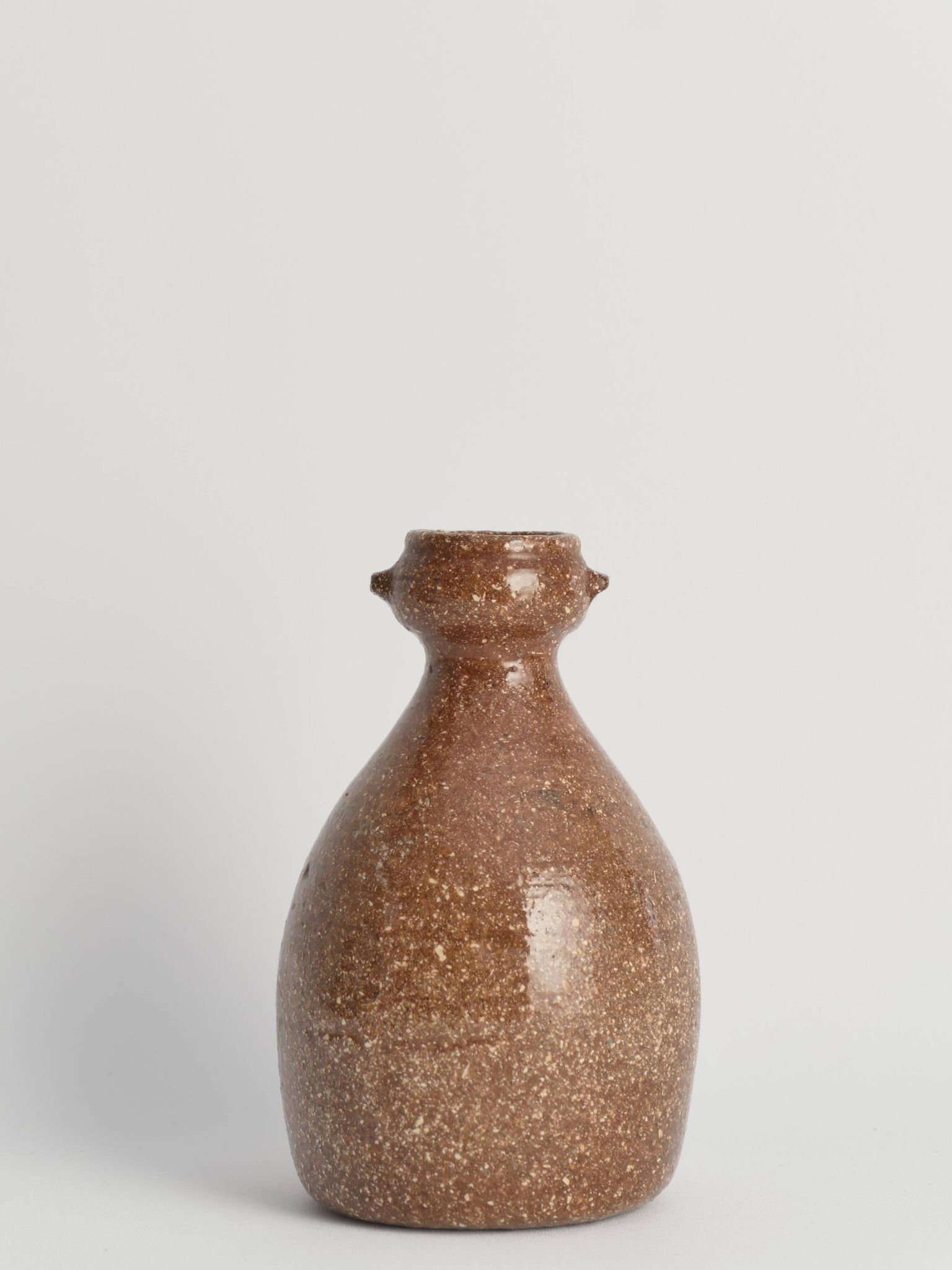 Japanese Shigaraki Inspired Handmade Stoneware Vase with Barnacle-Like Texture