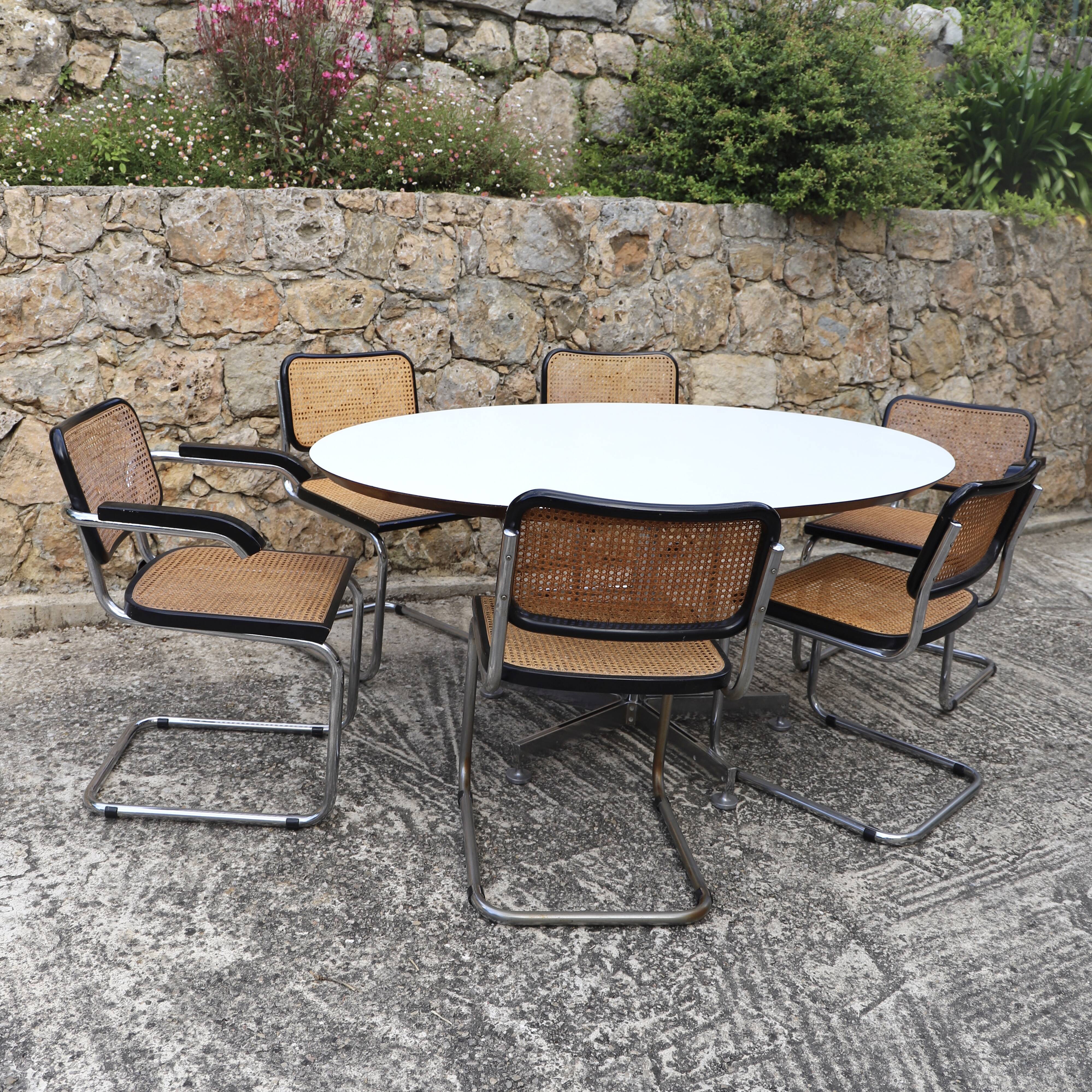 Lot de 4 chaises B32 et 2 fauteuils B64 Marcel Breuer