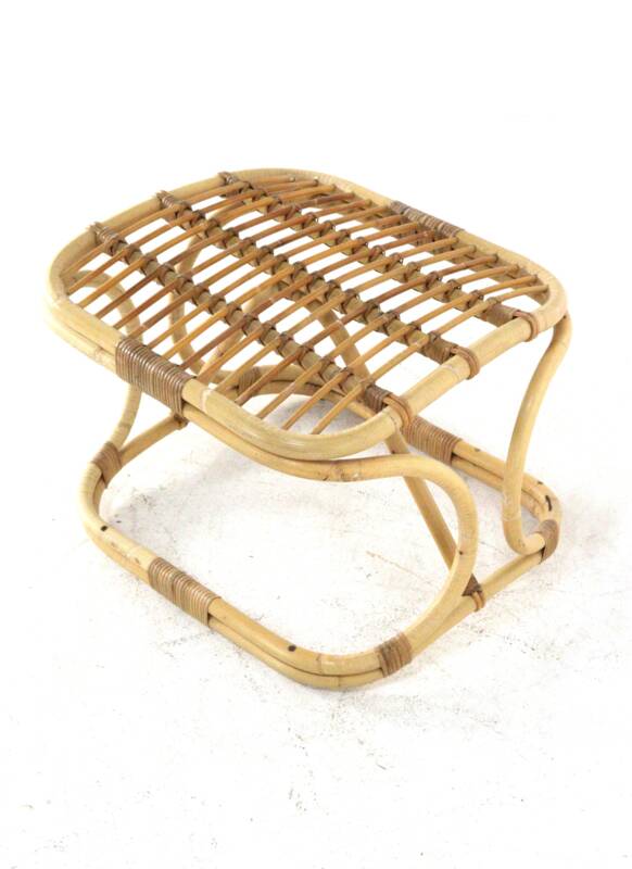 Rattan Footstool - mid century modern - japandi