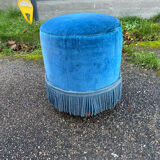 Blue velvet pouf