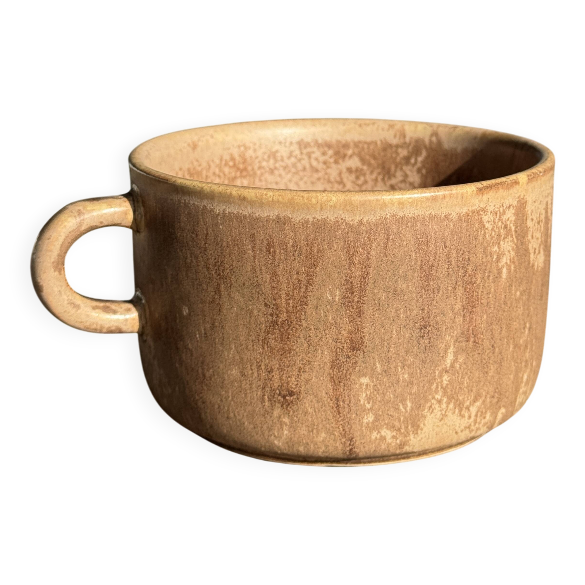 Tasse en grès émaillé brun H6,5 D10,5