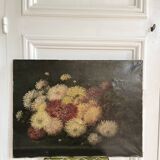 Oil on canvas 19th century bouquet of flowers