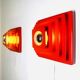 Multi-Layered Pyramid Wall Lamps In Red By Hustadt Leuchten, Germany 1970S