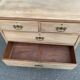 English stripped commode made of solid raw wood from the 19th century.