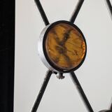 Wrought Iron Fire Screen with Orange Acrylic, Mid-Century, 1960s