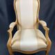 Fauteuil Voltaire XIXe en hêtre blond époque Louis-Philippe
