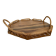 Petit plateau octogonal en bois et corde