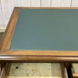 Late 19th century English mahogany desk with pedestals and leather top