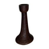 Brown enamelled terracotta candle holder