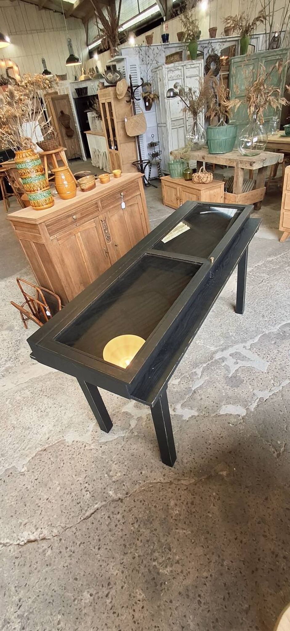 Antique display cabinet on legs