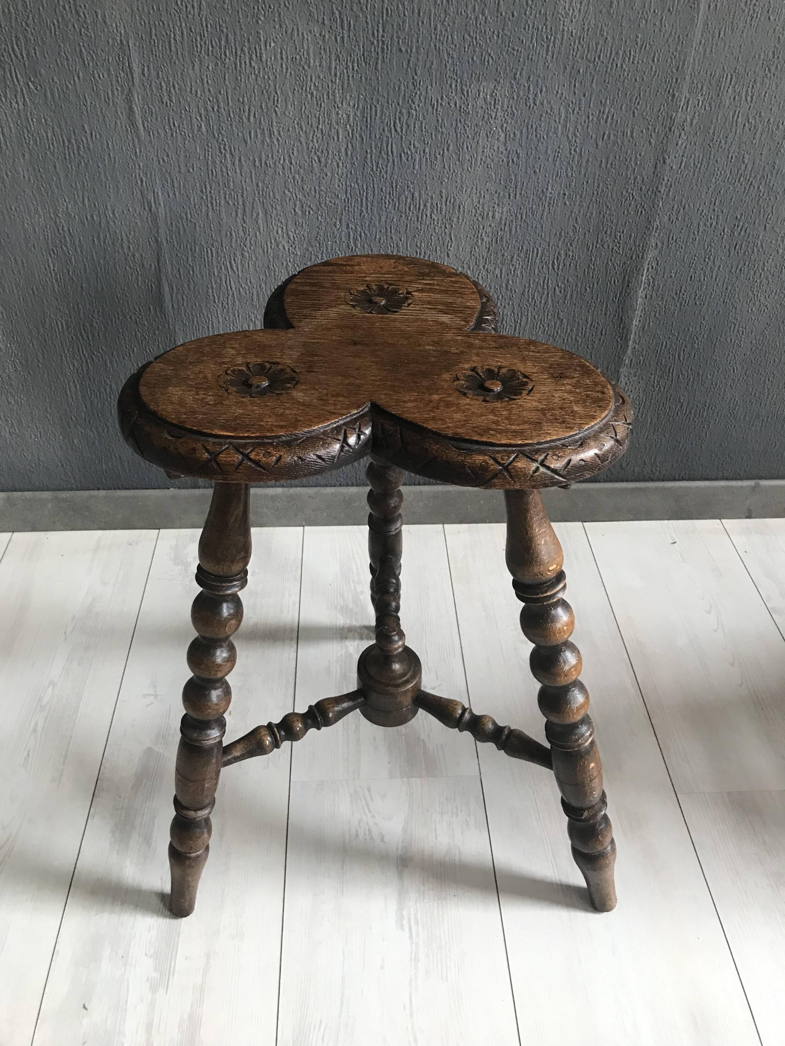 Antique Bobbin Sidetable Plantable 19th Century