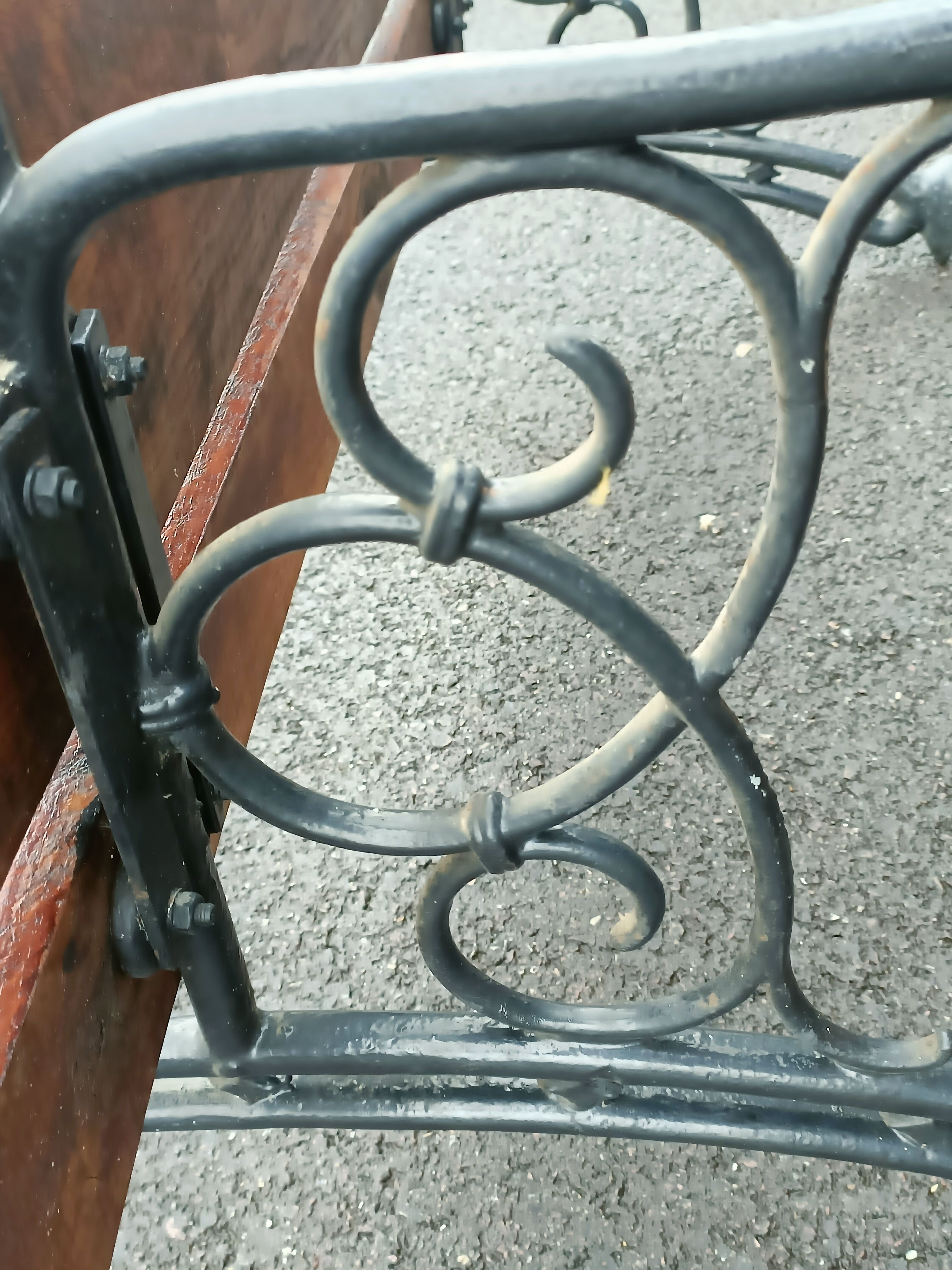 Old garden bench cast iron legs