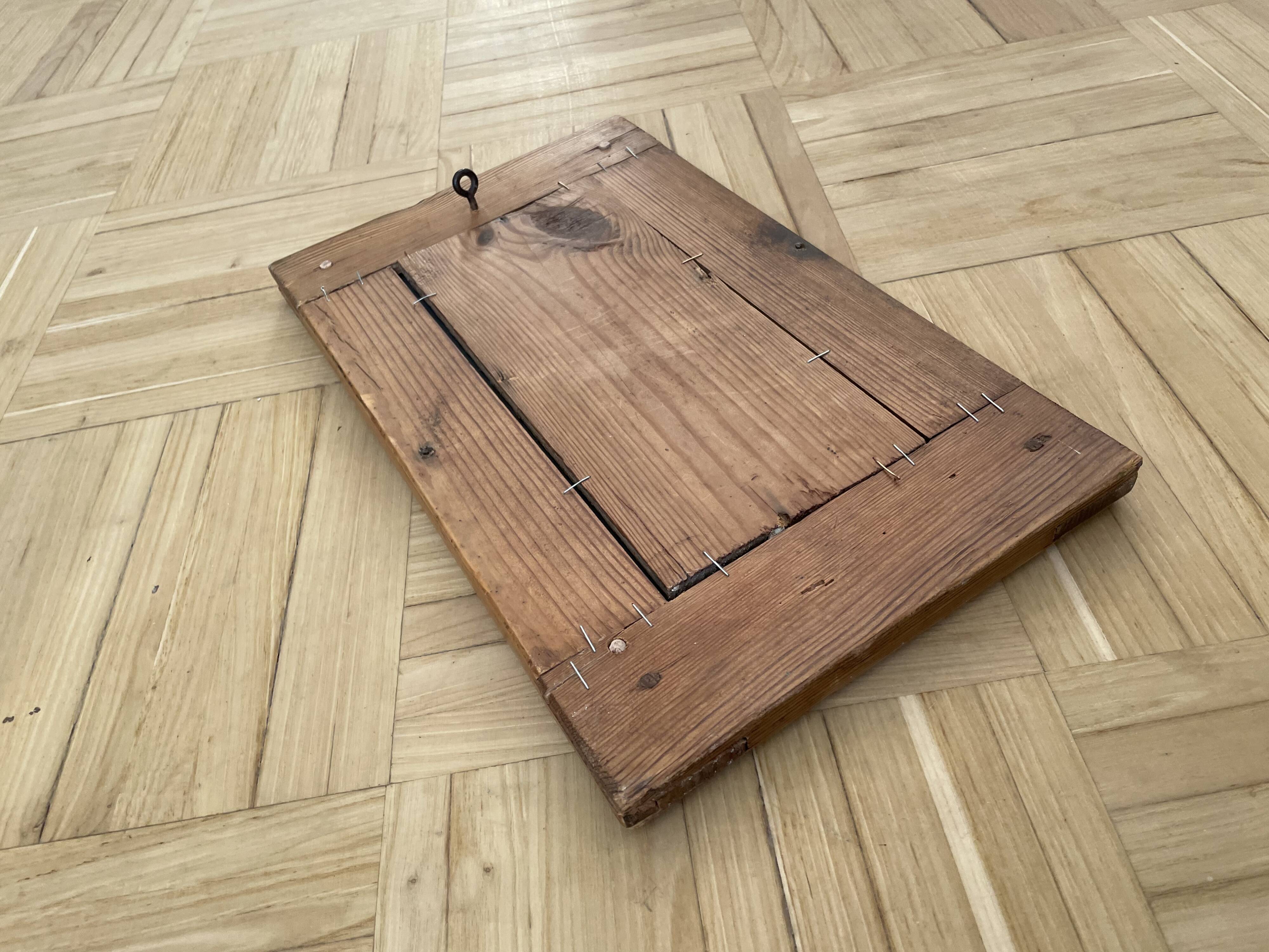 Antique pine mirror 22x34cm