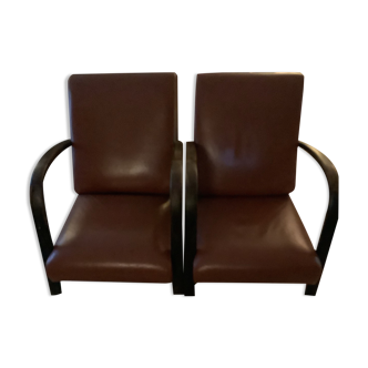 Pair armchairs art deco