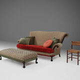 Extra large Victorian sofa and ottoman 1890
