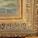 Painting mountains snowy landscape frame gilded wood signed 72x62cm