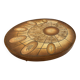 Oval round coffee table ceramic Barrois Vallauris from 1960 herbarium model