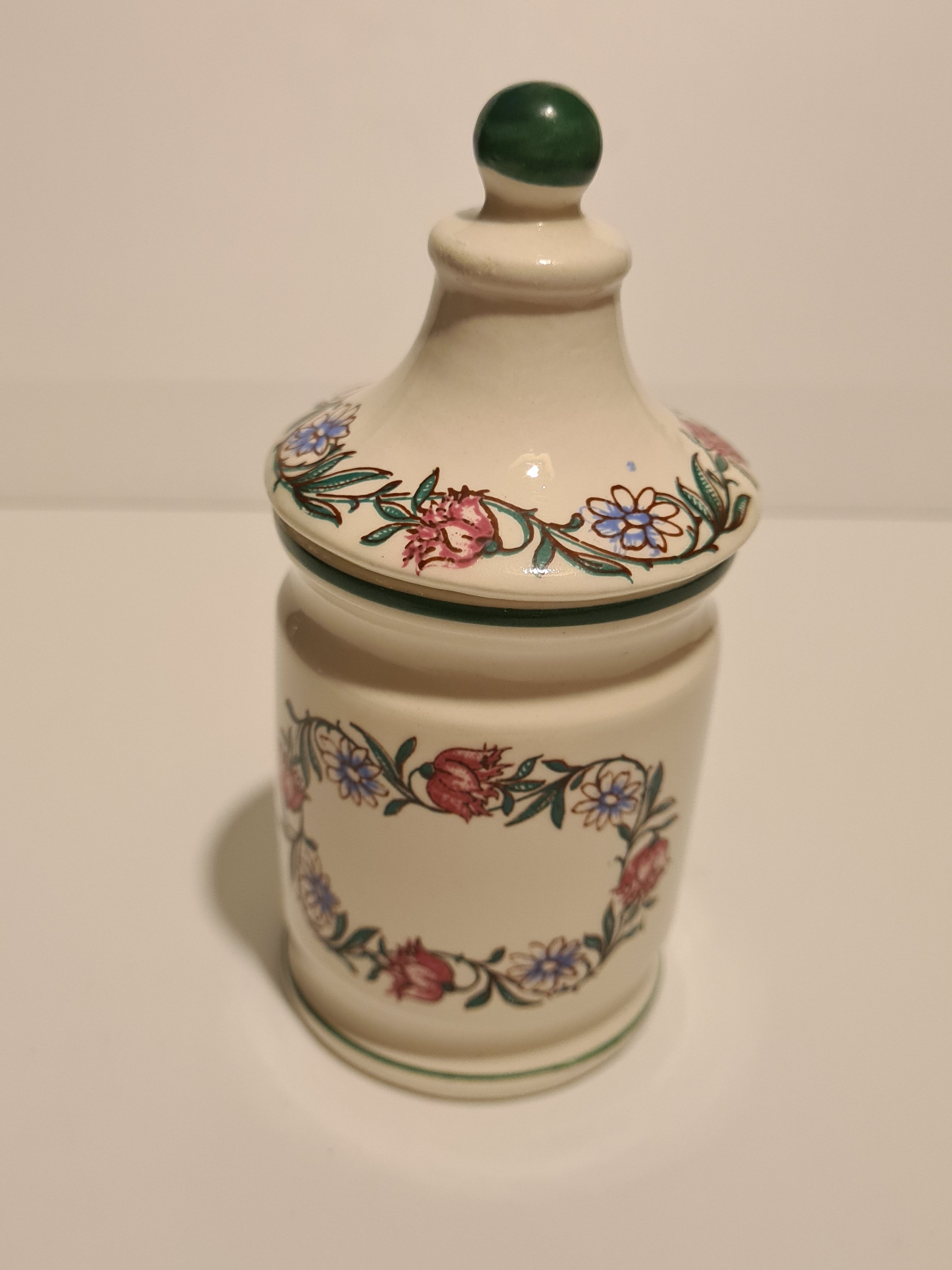 Pot mustard Parizot faience Digoin Sarguemine floral décor