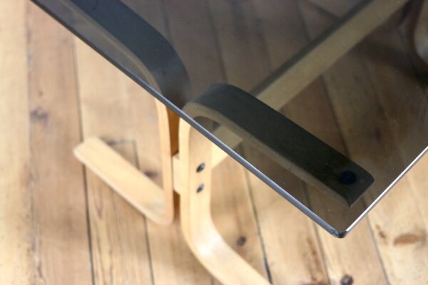 Table basse scandinave vintage en verre 1960 Ingmar Relling