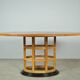 Exceptional fruitwood dining table set in art deco style, 1980s