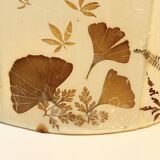 Vintage design lamp base in white ceramic with dried flower shade