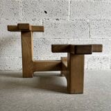 Display and plant holder in solid oak by Guillerme and Chambron for Votre Maison