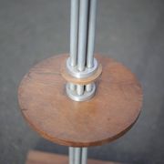 Art deco floor lamp, art deco floor lamp, wood and aluminum lamp, interior decoration