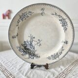 Grande assiette creuse plat de service ancien terre de fer Petrus Regout Meibloem