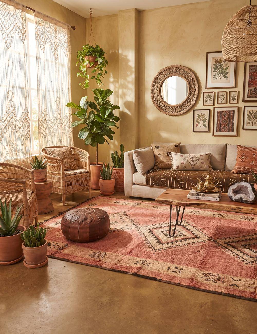 Tapis Marocain Rose Vintage - 390 x 166 cm