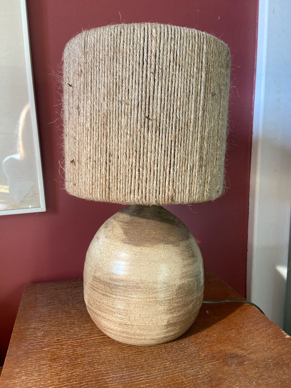 Vintage stoneware lamp