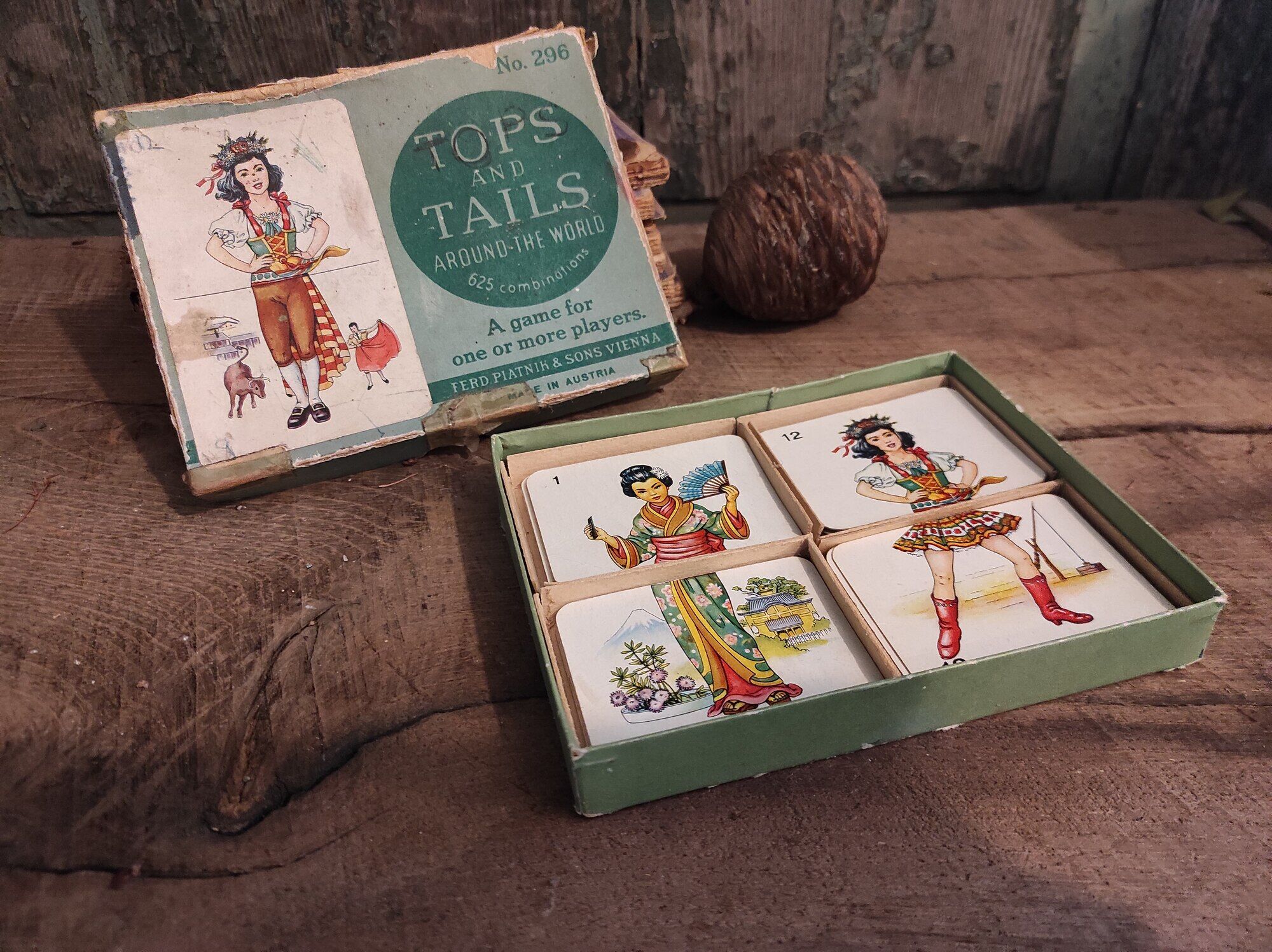 Vintage card game Tops and Tails around the World