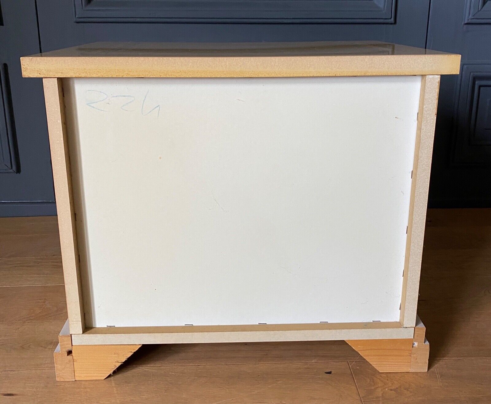 Lacquer bedside table 1980 with mirrors 2 drawers