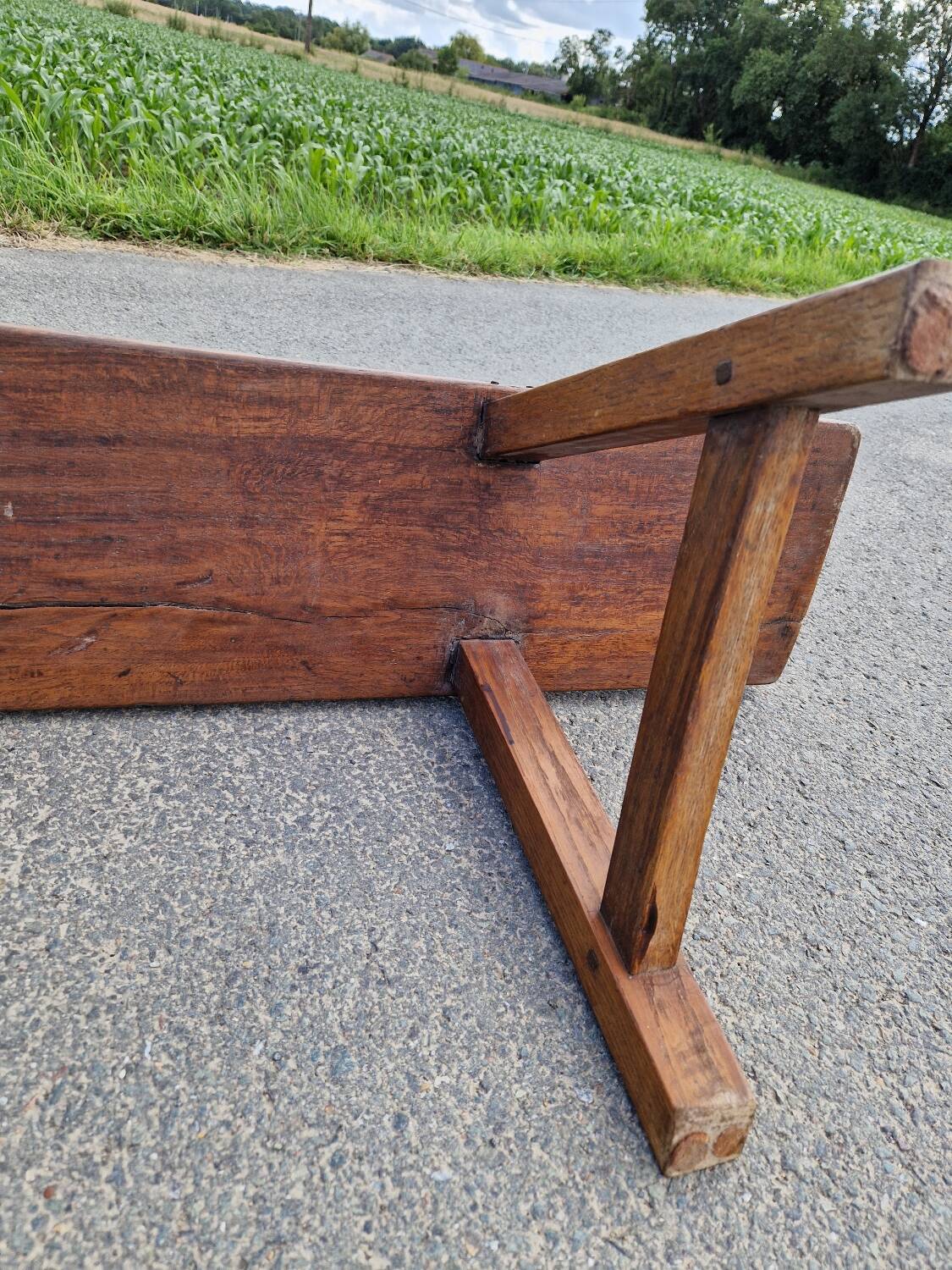 Solid oak bench